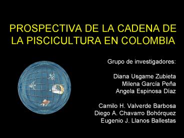 PROSPECTIVA DE LA CADENA DE LA PISCICULTURA EN COLOMBIA