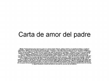 Carta de amor del padre