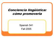 Conciencia lingstica: cmo promoverla