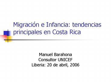 Migracin e Infancia: tendencias principales en Costa Rica