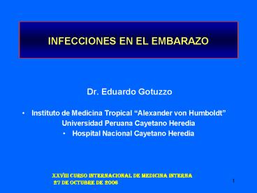 INFECCIONES EN EL EMBARAZO