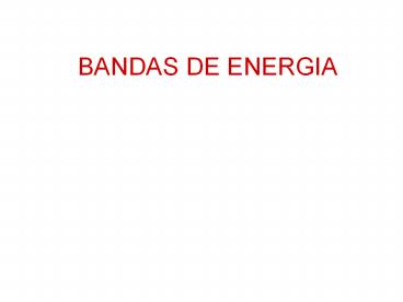 BANDAS DE ENERGIA