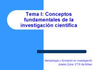 Tema I: Conceptos fundamentales de la investigaci