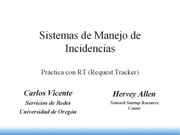 Sistemas de Manejo de Incidencias Pr