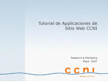 Tutorial de Applicaciones de Sitio Web CCNI