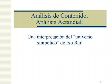 Anlisis de Contenido, Anlisis Actancial'
