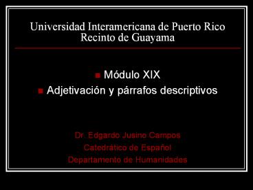 Universidad Interamericana de Puerto Rico Recinto de Guayama