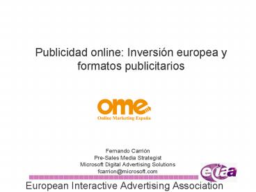 Publicidad online: Inversin europea y formatos publicitarios