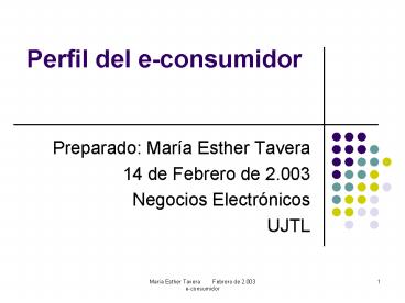 Perfil del econsumidor