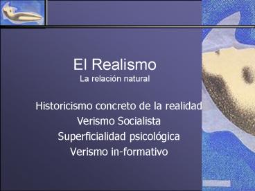 El Realismo La relacin natural