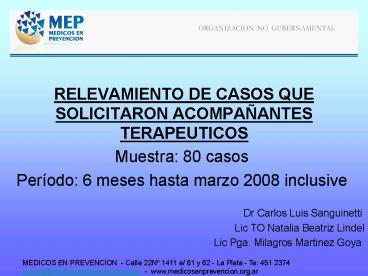 RELEVAMIENTO DE CASOS QUE SOLICITARON ACOMPAANTES TERAPEUTICOS