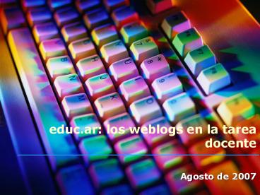 educ'ar: los weblogs en la tarea docente