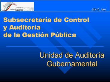 Unidad de Auditora Gubernamental