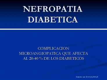 NEFROPATIA DIABETICA