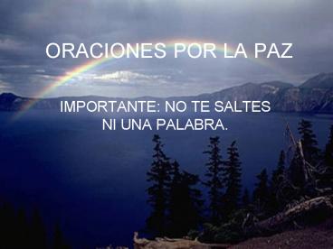 ORACIONES POR LA PAZ