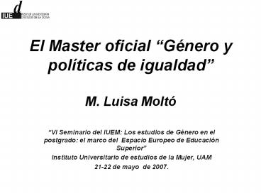El Master oficial 