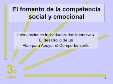 El fomento de la competencia social y emocional