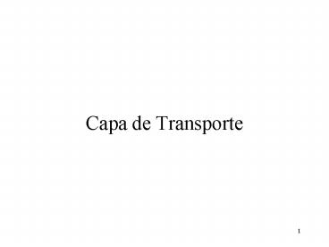 Capa de Transporte