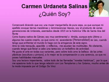 Carmen Urdaneta Salinas Quin Soy