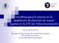Iniciativas para la mejora en la adaptacin de alumnos de nuevo ingreso en la ETSI de Telecomunicacin PowerPoint PPT Presentation