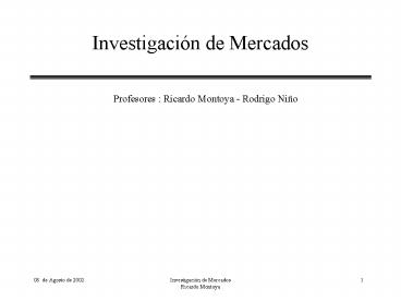 Investigacin de Mercados
