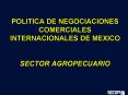 POLITICA DE NEGOCIACIONES COMERCIALES INTERNACIONALES DE MEXICO SECTOR AGROPECUARIO PowerPoint PPT Presentation
