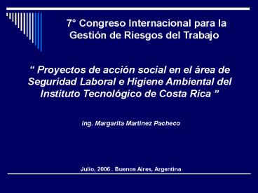 7 Congreso Internacional para la