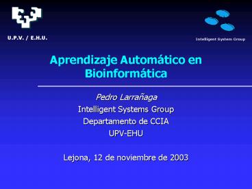 Aprendizaje Automtico en Bioinformtica
