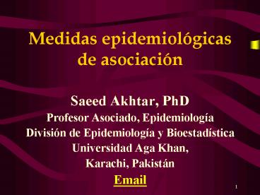 Medidas epidemiolgicas de asociacin