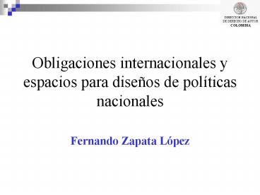 Obligaciones internacionales y espacios para diseos de polticas nacionales