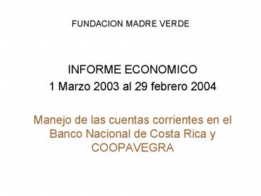 FUNDACION MADRE VERDE