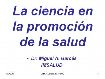 La ciencia en la promocin de la salud