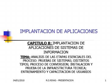 IMPLANTACION DE APLICACIONES
