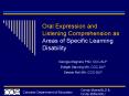 Oral Expression and Listening Comprehension as Areas of Specific Learning Disability PowerPoint PPT Presentation