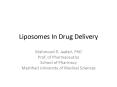 Liposomes In Drug Delivery PowerPoint PPT Presentation