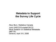Metadata to Support the Survey Life Cycle