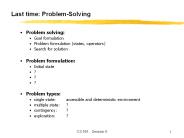 Last time: Problem-Solving