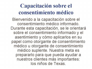 Capacitacin sobre el consentimiento mdico