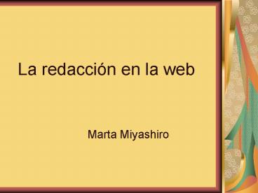 La redaccin en la web