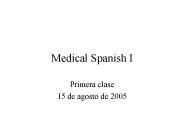 Medical Spanish I