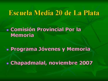 Escuela Media 20 de La Plata