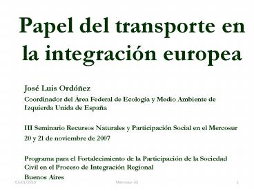 Papel del transporte en la integracin europea