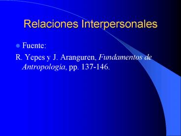 Relaciones Interpersonales