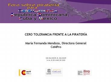 CERO TOLERANCIA FRENTE A LA PIRATERA