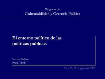 Programa de Gobernabilidad y Gerencia Pol