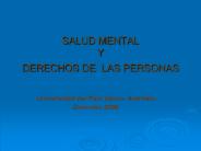 SALUD MENTAL Y DERECHOS DE LAS PERSONAS