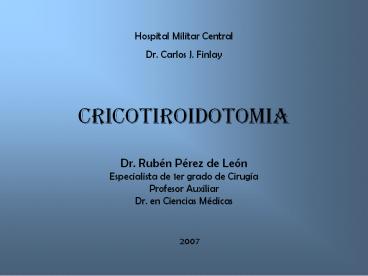 Cricotiroidotomia