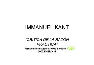 IMMANUEL KANT
