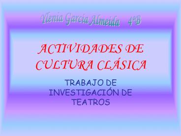 ACTIVIDADES DE CULTURA CLSICA