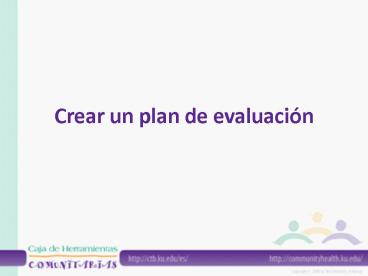 Crear un plan de evaluacin